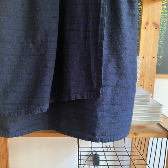 Patagonia Blue Black Stripe Island Hemp Crossover Dress - Picture 12 of 16